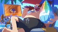 Summer 2022 (August) - Dr. Eggman on the Egg Carrier "On a hot day, this is the only way to go!"