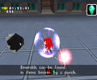 Knuckles with a Magnetic Shield in Sonic Adventure DX: Director's Cut.