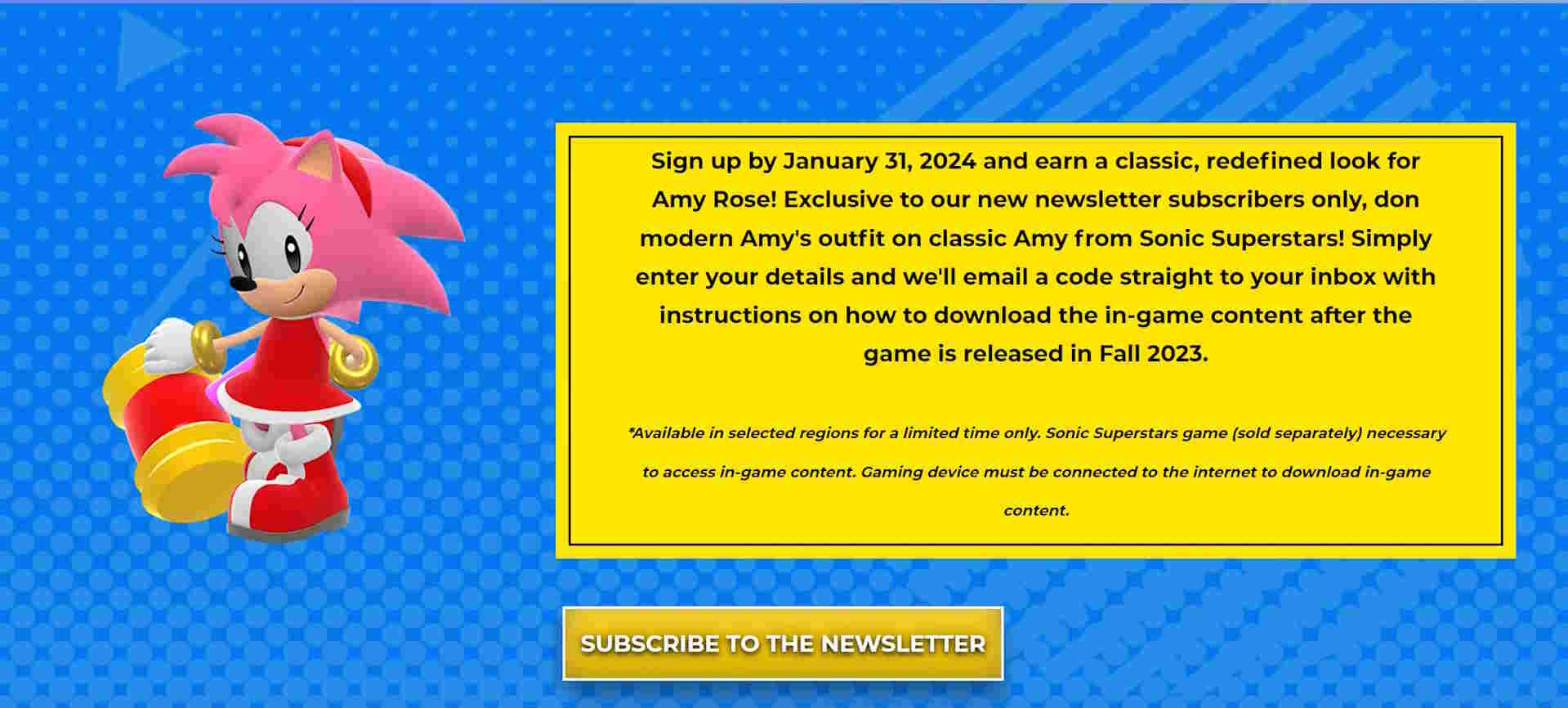 Sonic Superstars Shows Off Amy's Modern Outfit, Free To