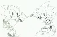 Sketches for Sonic the Hedgehog CD.