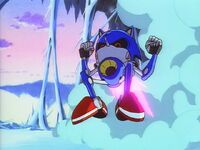 Metal Sonic charging at Sonic