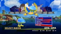 Opa-Opa's statistics in Sonic & Sega All-Stars Racing.