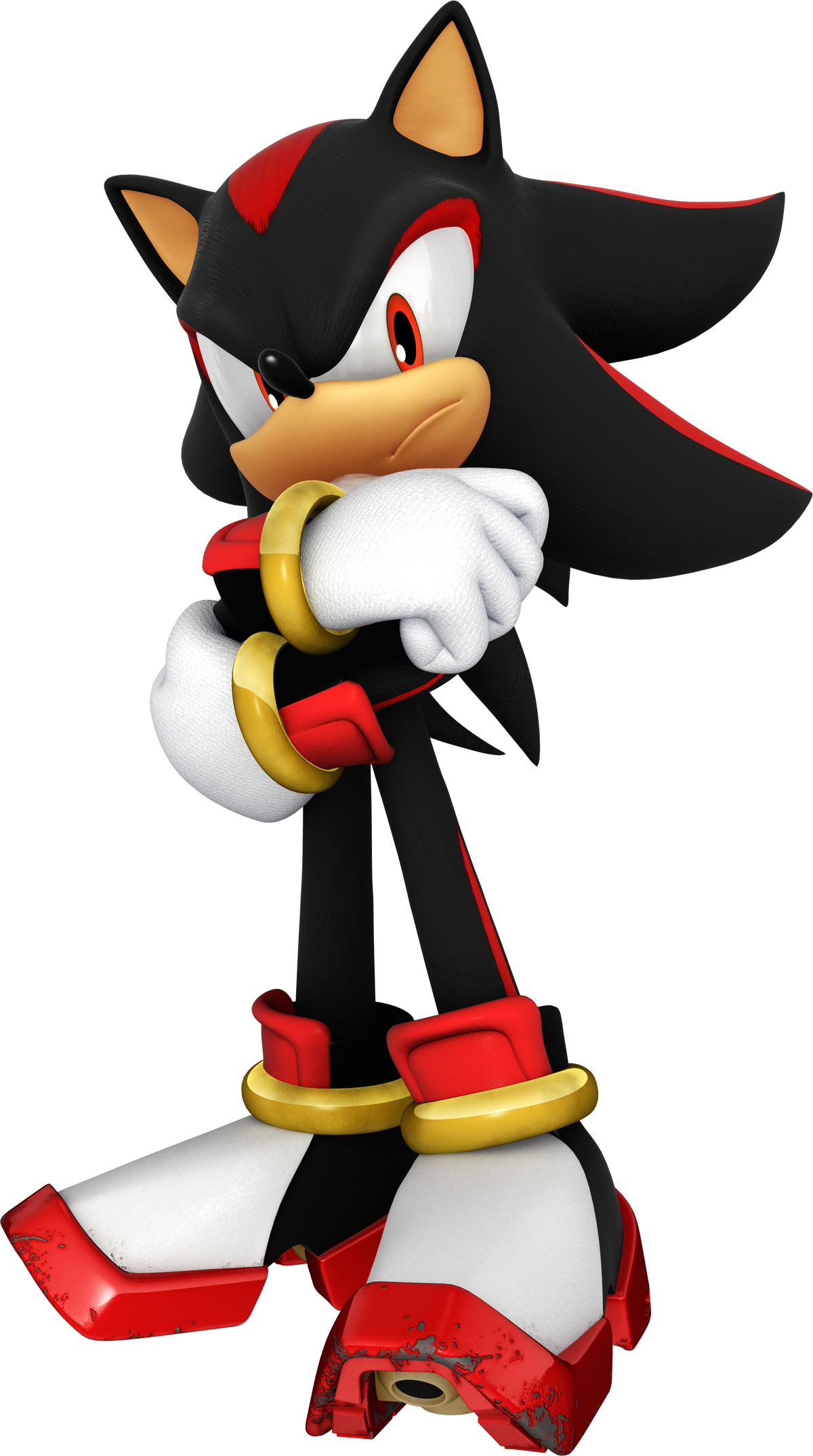 Why does Shadow need rocket shoes to run fast? 