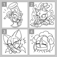 Poll 6 - Amy Rose, Blaze the Cat, Rouge the Bat, and Ariem.