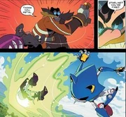 El Dr. Eggman despidiendo a Starline, en .