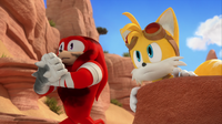 SB S1E37 Knuckles Tails take cover