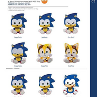 Sonic Boom emoji plushies of Sonic and Tails.