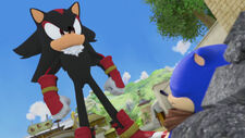 Shadow has sonic pinned