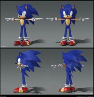 A model concept of Sonic the Hedgehog, testing out a fur texture that would not be utilized. By Cemre Ozkurt.