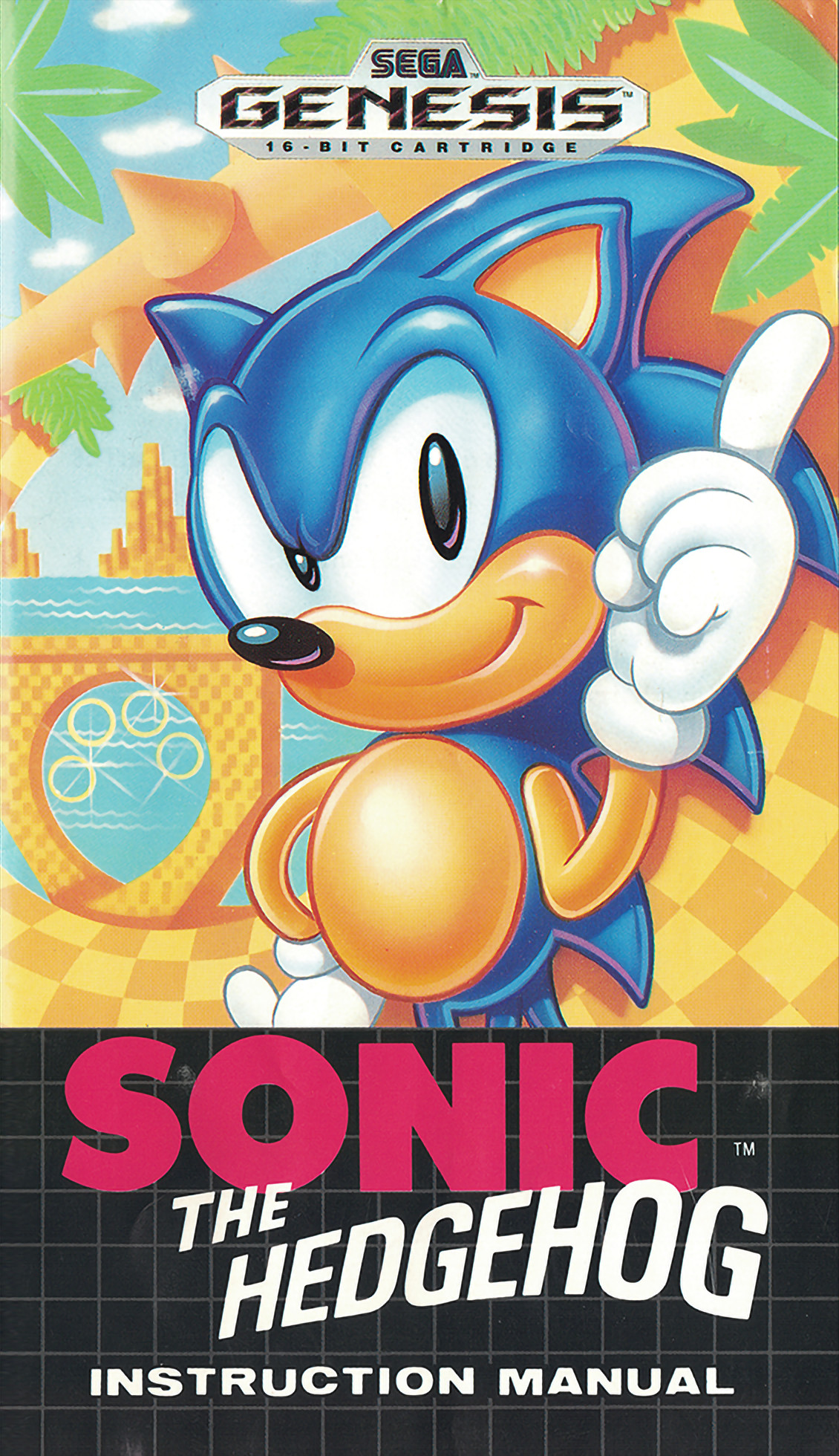 Manual de Master System do jogo Sonic The Hedghog da S