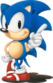 Sonic's original design, from Sonic the Hedgehog (1991).