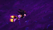 Shadow utilizing the small jets on his Air Shoes, from Sonic Prime.