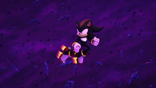 Shadow utilizing the small jets on his Air Shoes, from Sonic Prime.
