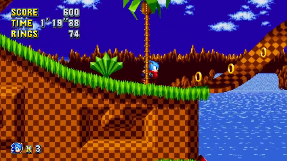 Sonic Mania - Green Hill Zone Act 2 Raw Gameplay 