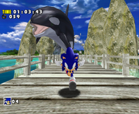 Orca chasing Sonic in Sonic Adventure