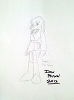 Early concept art for a Young Finitevus. Art by Ian Flynn.