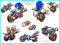 Concept art of Sonic riding a Heavy Bike.