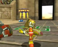 Cream holding the Smile in Sonic Riders.