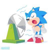 Sonic and a Star Light Zone fan (Sonic 1 30th anniversary). Art by Yui Karasuno.