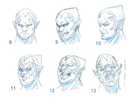 Concept of different expressions for Erazor Djinn.