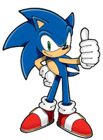 Stock art 2D Sonic thumbs up V1