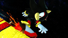 Shadow using his Air Shoes to Grind on a Grind Rail, from Sonic Generations.