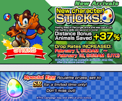 Sticks now has a profile on Sonic Channel, Sonic Boom