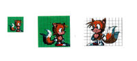 Early sprites of Tails designed for Sonic the Hedgehog 2.