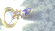 Sonic and Tails entering the Special Stage.