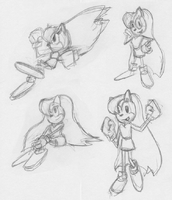 Original sketches intended for Sonic Mars.