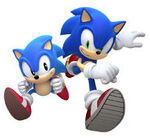 Modern Sonic y Classic Sonic