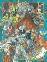 The colored pin-up included in the issue. Art by Patrick Spaziante. Colors by Harvey Mercadoocasio.