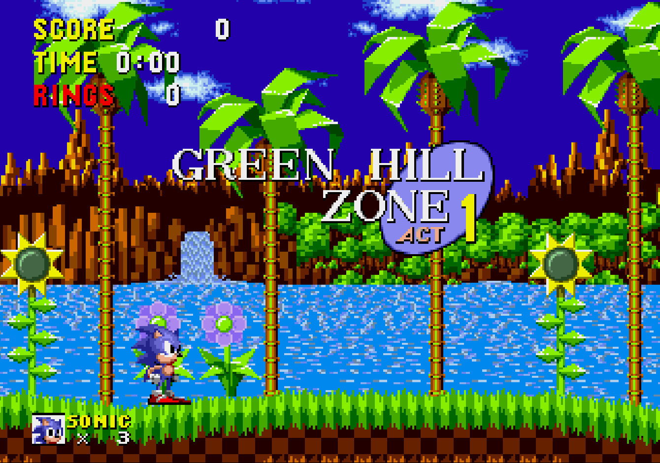 Green Hill Zone (16-бит) | Sonic вики | Fandom