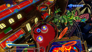 The Bumper section above the main pinball table.