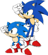 Artwork of Sonic from the December 2011 wallpaper