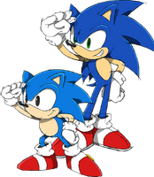 December 2011 - Classic Sonic and Modern Sonic