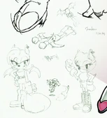 Ранні концепти кажанки Руж.