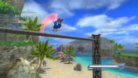 Sonic using a Horizontal Bar.