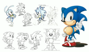 Recopilación de tempranos bocetos de personaje. Tomados del live-stream del evento Sonic 25th Anniversary que se llevó a cabo en junio de 2016 en Joypolis.