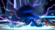 Sonic siendo infectado con las energías de Dark Gaia.