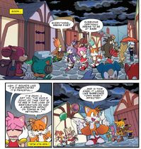 Tails, Amy and Blaze in Barricade Town
