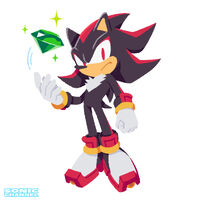 Shadow tossing the green Chaos Emerald (Sonic Adventure 2 22nd anniversary).