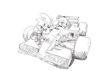 Original sketch by Takumi Miyake, used for for the race car puzzle.