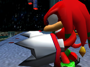 Knuckles in his Xmas outfit in Sonic Adventure 2.