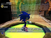 Sonic obtaining the Bounce Bracelet, from Sonic Adventure 2