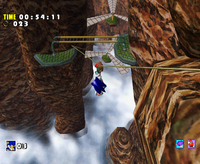 Sonic using a Zip Line