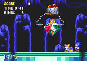 Knuckles trying to save the Master Emerald