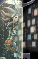 Frontispiece raw. Art by Ken Penders. Colors by Amber Greenlee.[1]