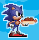 Classic stock art pixel Sonic chilidog