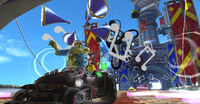 Zobio & Zobiko using the Mega Horn in Rampart Road.